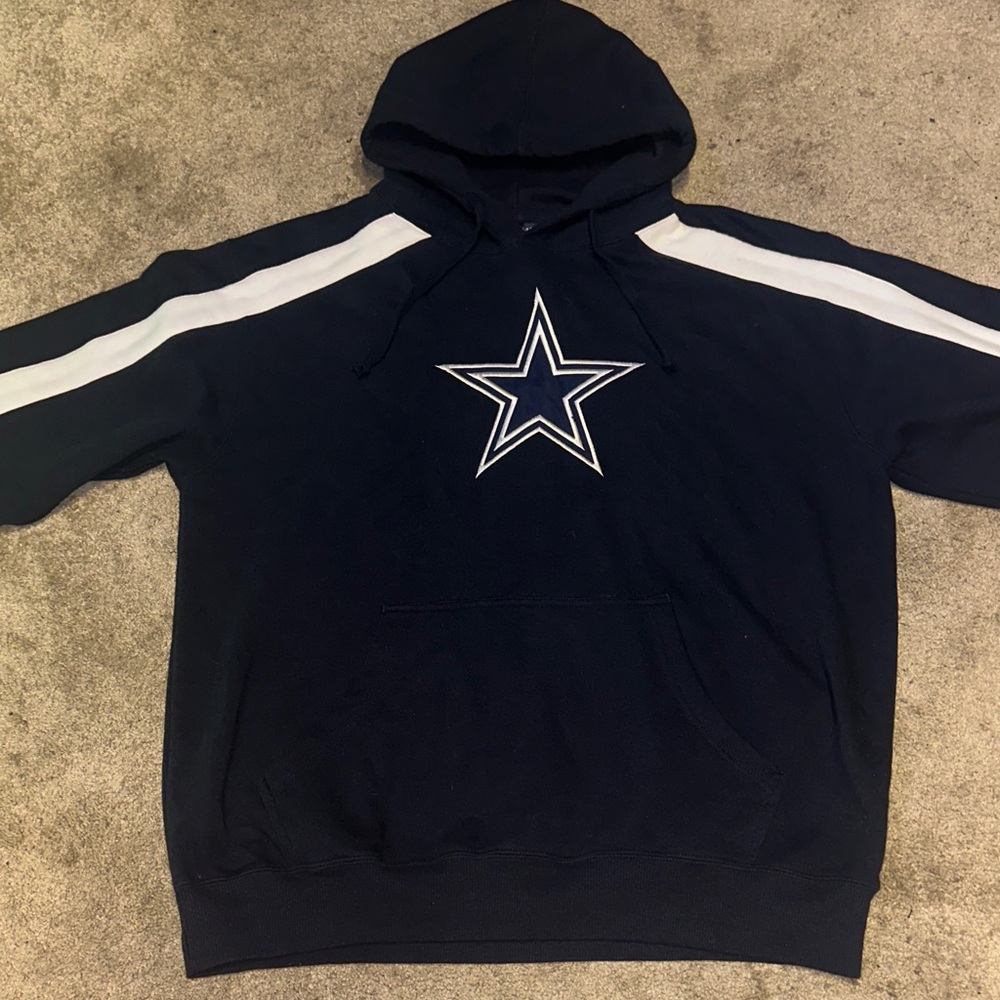 Dallas Cowboys Mens Hoodie Pullover NFL Logo Sweatshirt Navy Size XL
